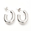 Tarnish Resistant 201 Stainless Steel Half Hoop Earrings EJEW-C501-16P-A-1