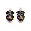 Carnival/Mardi Gras Theme Alloy Enamel & Glitter Powder Pendants ENAM-T020-53F-RS-1