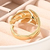 Rack Plating Brass Cuff Finger Rings for Women RJEW-C115-02G-3