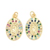 Brass Micro Pave Colorful Cubic Zirconia Pendants KK-P353-19G-01-1