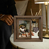 Pet Theme Double Sided Wooden Rotating Photo Frames with DIY Word Heart Charm DJEW-WH0076-002-5