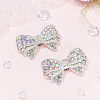 MAYJOYDIY US 2Pcs Bowknot Rhinestone Iron Shoe Decorations AJEW-MA0001-03-4