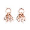 Flower Rack Plating Brass Filigree Bead Cap Bails KK-L102-27RG-1