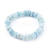 Chips Natural Aquamarine Beads Stretch Bracelets BJEW-JB05989-1