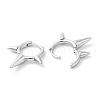 Rack Plating Brass Spike Hoop Earrings for Women EJEW-D059-19P-2