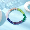 Natural & Synthetic Gemstone Round Beaded Stretch Bracelets for Women BJEW-JB11017-2