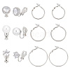 ANATTASOUL 6 Pair 6 Style Brass Clip-on Earrings & Hoop Earrings Sets EJEW-AN0002-43-1