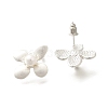 Flower Brass & Plastic Imitation Pearl Stud Earrings EJEW-A121-03S-2