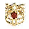 Natural Carnelian Finger Rings RJEW-U027-08G-02-2