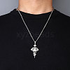 Non-Tarnish 201 Stainless Steel Pendant Necklaces for Man NJEW-Q336-02A-P-3