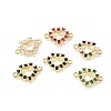 Brass Pave Cubic Zirconia Connector Charms KK-E802-15-1