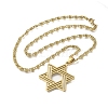 304 Stainless Steel Lumachina Chain Star of David Pendant Necklaces NJEW-S003-03G-3