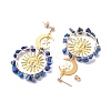 Vintage Natural Lapis Lazuli Ear Studs EJEW-JE05807-04-5