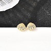 Shell Shape Brass Micro Pave Clear Cubic Zirconia Stud Earrings EJEW-A135-02G-1