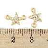 Brass Micro Pave Clear Cubic Zirconia Connector Charms KK-Q820-42G-3