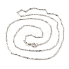 Anti-Tarnish Rhodium Plated 925 Sterling Silver Chain Necklaces STER-F039-12P-4