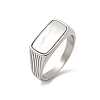 316L Stainless Steel Shell Finger Rings for Women RJEW-U054-01C-P-4