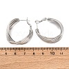 Brass Twist Hoop Earrings EJEW-R025-30P-5