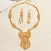 Vintage Alloy Hollow Bowknot Tassel Earrings & Necklaces Sets for Women XI4040-5