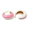 Rack Plating Brass Round Stud Earrings with Enamel EJEW-D059-12G-02-2