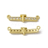 Rack Plating Brass Micro Pave Clear Cubic Zirconia Connector Charms KK-C007-37G-T-2