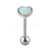 304 Stainless Steel with Synthetic Opal Tongue Rings WGE7D3A-05-1