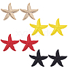 ANATTASOUL 4 Pair 4 Colors Alloy Starfish Dangle Stud Earrings with 304 Stainless Steel Pins EJEW-AN0004-47-1