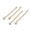 Ion Plating(IP) 316 Surgical Stainless Steel Curb Chain Extender with Natural  Amazonite Round Charm STAS-A097-01G-02-1