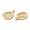 Rack Plating Brass Micro Pave Cubic Zirconia Pendants KK-F852-07G-2