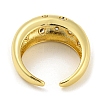 Brass Micro Pave Cubic Zirconia Open Cuff Ring RJEW-C033-15G-3