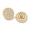 Rack Plating Brass Micro Pave Clear Cubic Zirconia Buttons KK-K283-18G-2