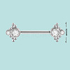 304 Stainless Steel Crystal Rhinestone Barbell Nipple Rings WG5DFA5-08-1