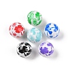 Opaque Acrylic Printed Beads OACR-Z020-05-1