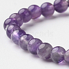 Natural Amethyst Round Bead Stretch Bracelets BJEW-L594-B08-2