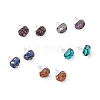 Flat Round with Mixed Gemstone Chip Beads Stud Earrings for Girl Women EJEW-JE04669-1