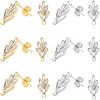 6 Pairs 2 Colors Brass Micro Pave Cubic Zirconia Stud Earring Findings with Loops KK-NB0002-51-1