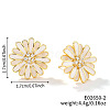 Cute Fashionable Sunflower Brass Clear Cubic Zirconia Stud Earrings for Women VH7419-2-1