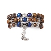 Adjustable Natural Tiger Eye Stretch Stackable Bracelets BJEW-JB13030-4