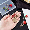   5Pcs 5 Styles Rose Flower Enamel Pins JEWB-PH0001-28-3