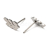 201 Stainless Steel Leaf Stud Earrings with 304 Stainless Steel Pin EJEW-H096-02P-2