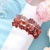 3Pcs Natural Rhodonite & Natural Red Jasper & Natural Strawberry Quartz Chip Beaded Stretch Bracelet Sets BJEW-JB10866-2