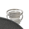 Textured Rectangle 304 Stainless Steel Finger Ring for Women RJEW-L126-05B-05P-2