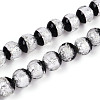 Luminous Handmade Lampwork Silver Foil Beads Strand FOIL-N029-03F-1