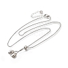 304 Stainless Steel Teardrop Pendant Lariat Necklaces for Women NJEW-U031-01P-2