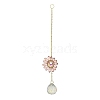 Glass Flower Hanging Suncatchers HJEW-P018-F05-1