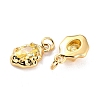 Brass Micro Pave Cubic Zirconia Pendant ZIRC-P089-19G-C-3
