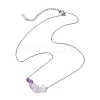 Gradient Color Gemstone Chip Pendant Necklaces NJEW-JN05073-5