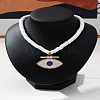 Alloy Enamel Evil Eye Pendant Polymer Clay Heishi Beaded Necklaces for Women FS-WG2D3C8-03-1