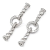 Brass with Clear Cubic Zirconia Fold Over Clasps KK-Z080-09P-1