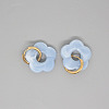 Vintage Cute Acrylic Resin Flower Earrings with Metal Hoops Jewelry ST6297741-1